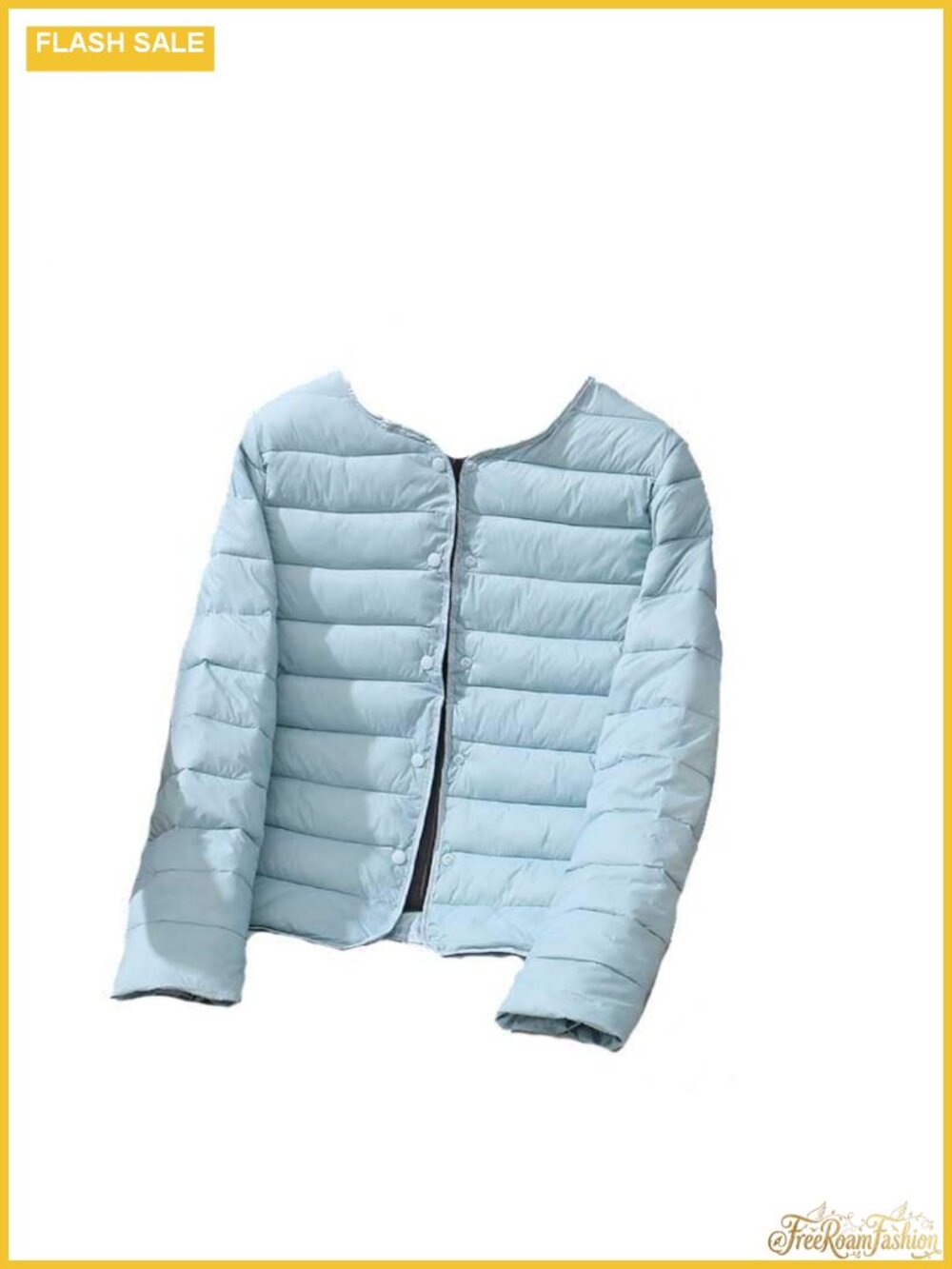Lightweight Packable Short Down Jacket Collarless Puffer Quilted Coat